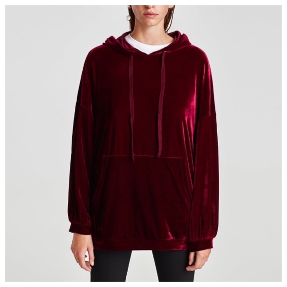 red hoodie zara